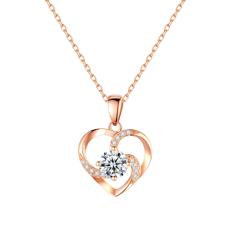 妮爱 18K金心形项链