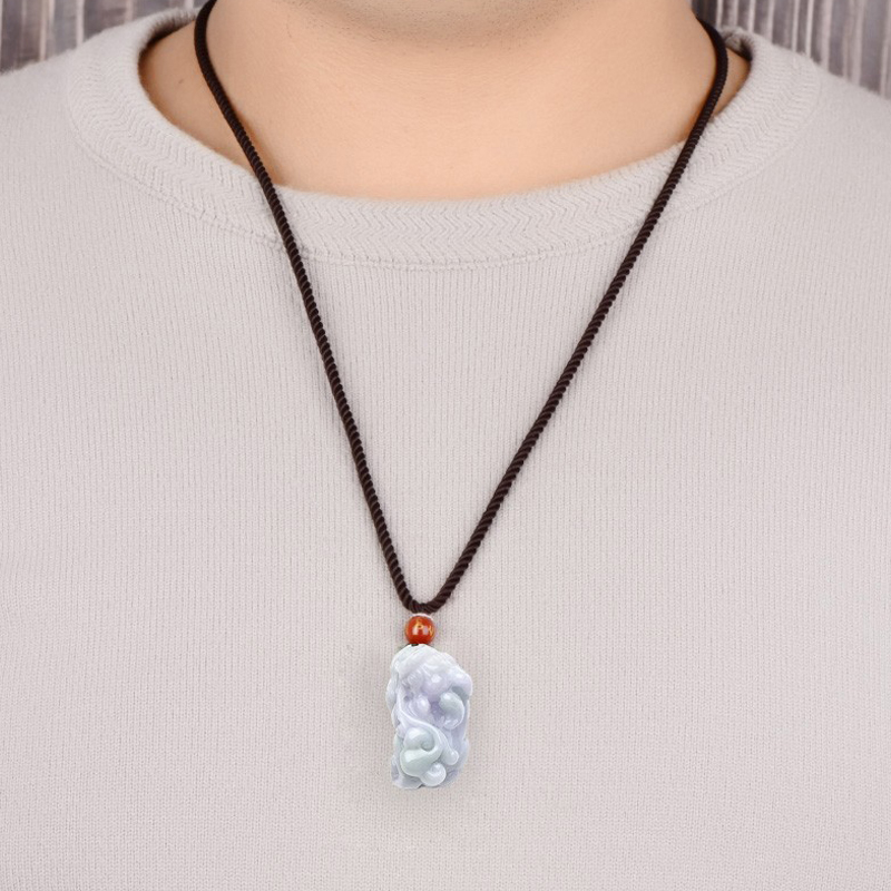 千载一玉 冰糯紫罗兰玉貔貅吊坠