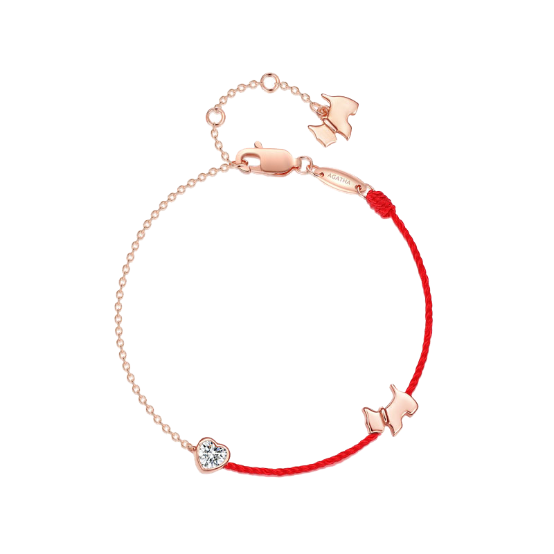 瑷嘉莎 爱心小狗 手链