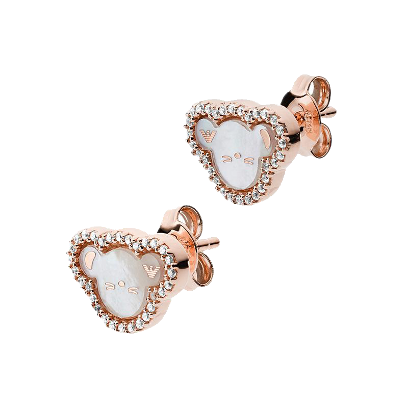 阿玛尼贝母小熊耳钉