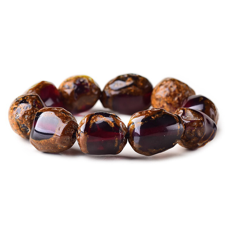 淑塔可可 自然琥珀原石手链