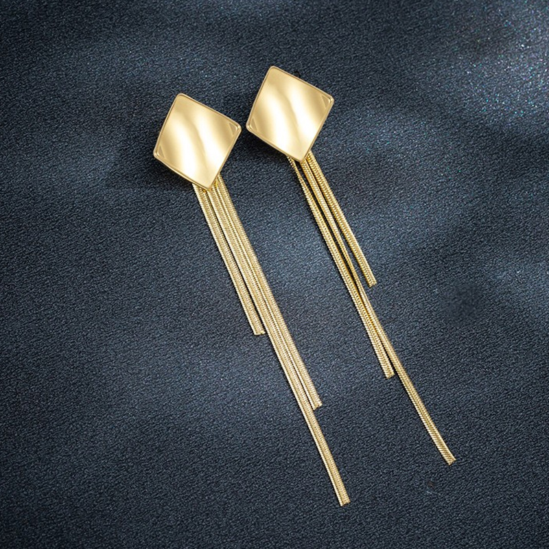 Qlady 简约几何流苏耳饰