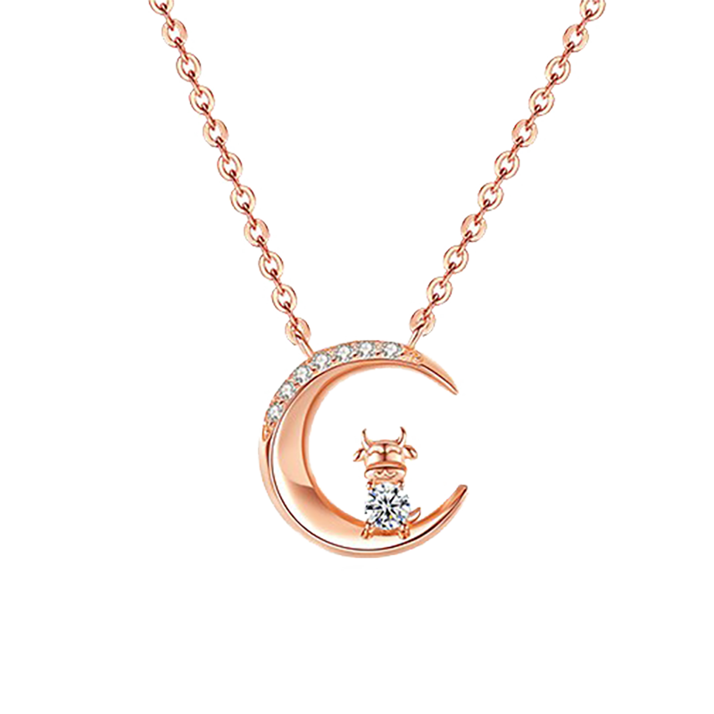 圣雅 星月小金牛项链