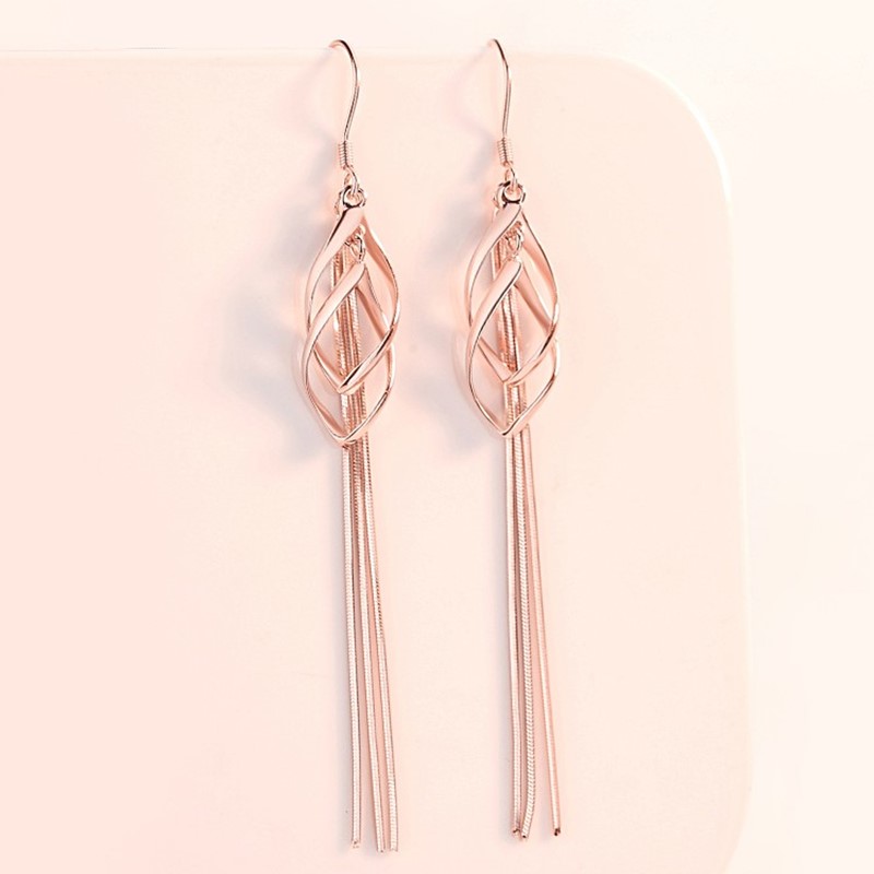 沉鱼落雁玫瑰金色气质耳环