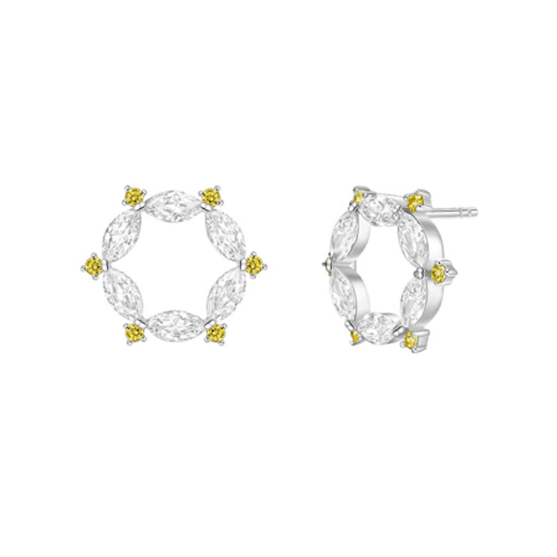 何方珠宝 蔷薇花窗 耳钉