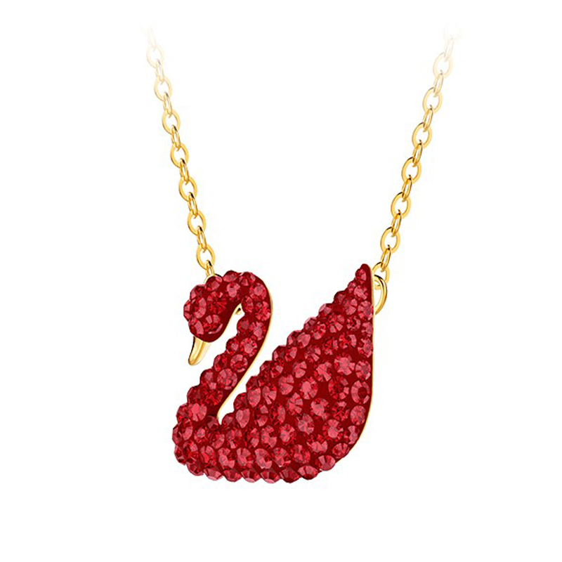施华洛世奇 红色天鹅项链