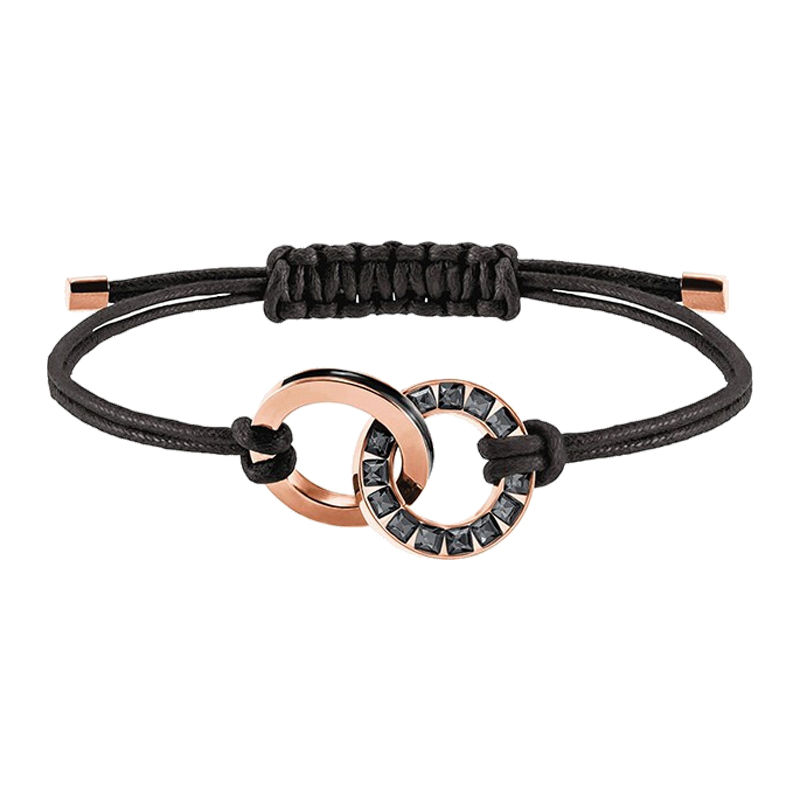 施华洛世奇黑碳纹理双环手链