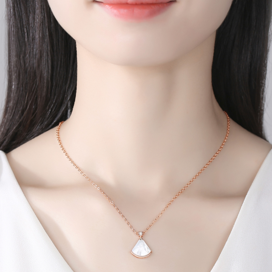 柯芙尼 玫瑰金贝壳项链