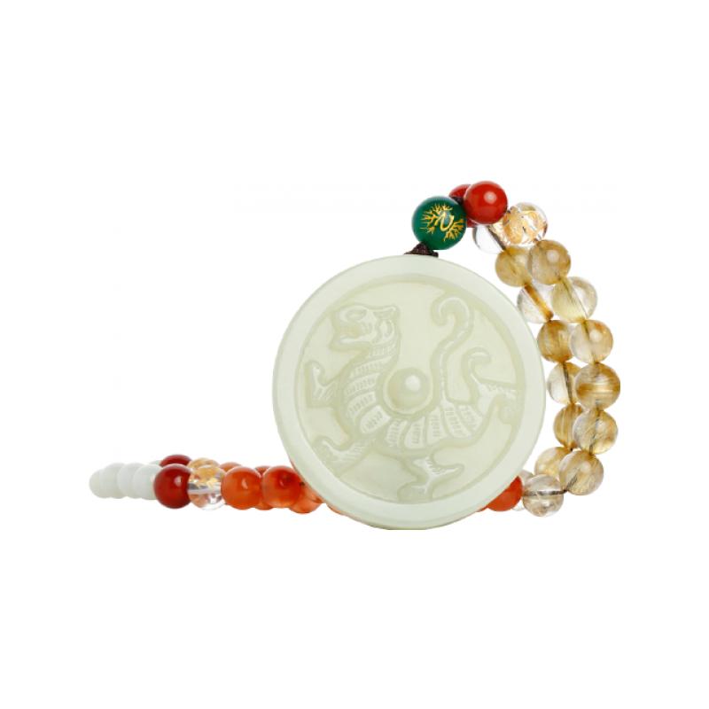 慈元阁 朱雀造型 和田玉吊坠