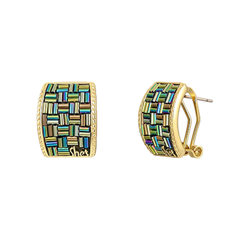 茜子 炫彩管珠 耳饰