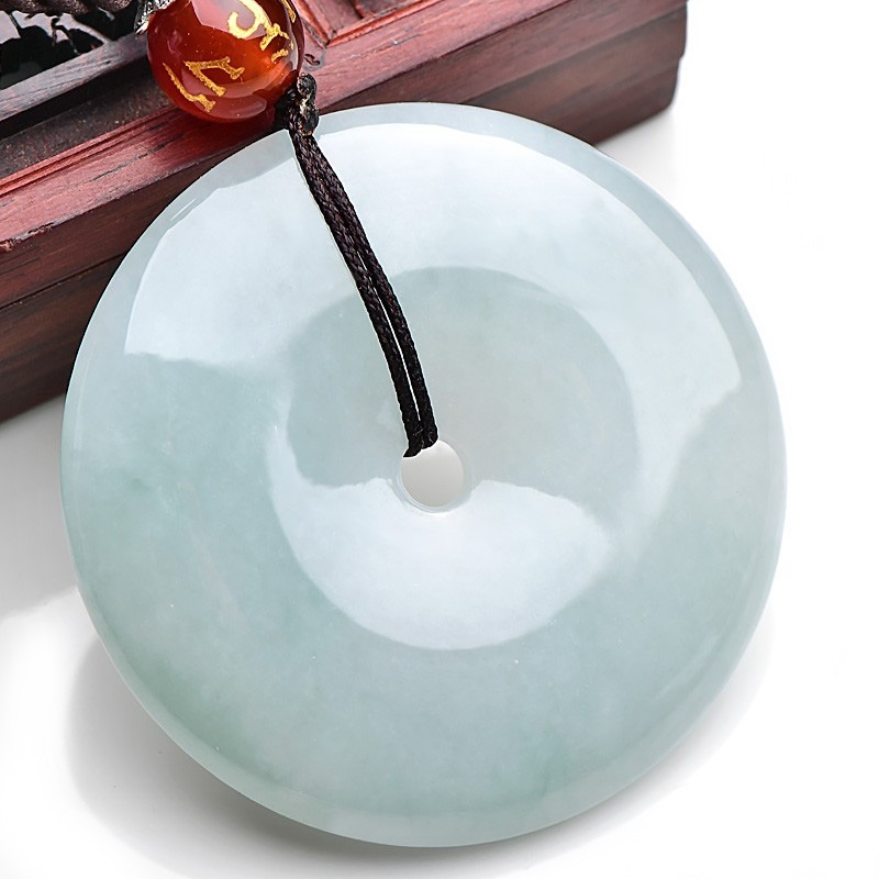 可玉可求 圆形平安扣 翡翠吊坠