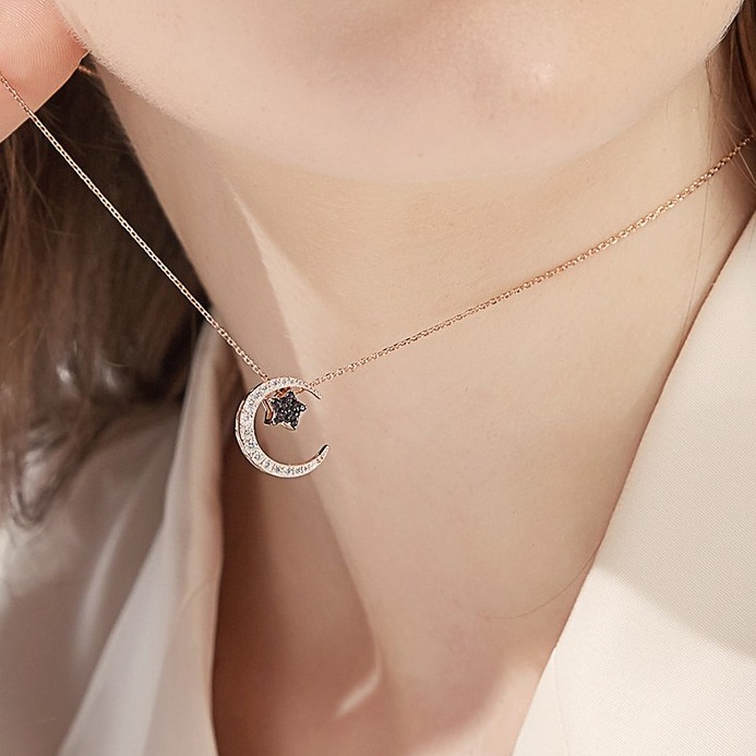 洛希曼 网红星星月亮项链