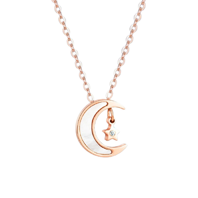 鸣钻国际 星月钻石项链