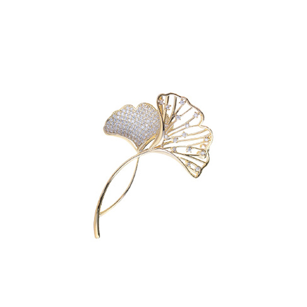 古耐 银杏叶女款胸针