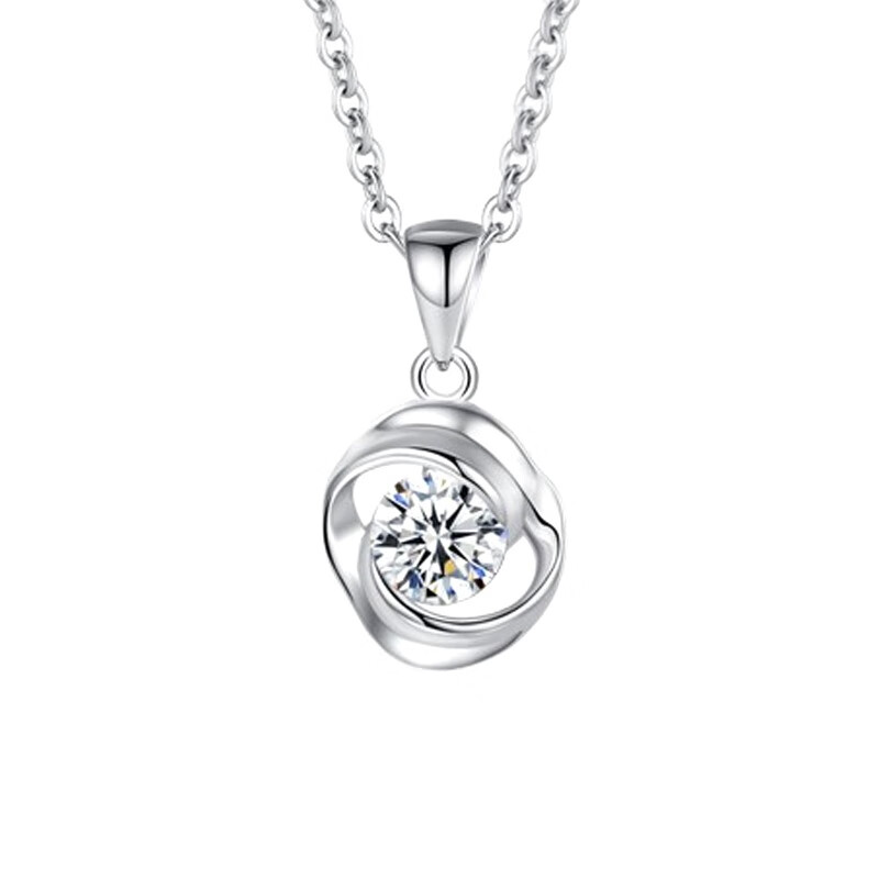 OMIKY 旋转玫瑰吊坠银项链