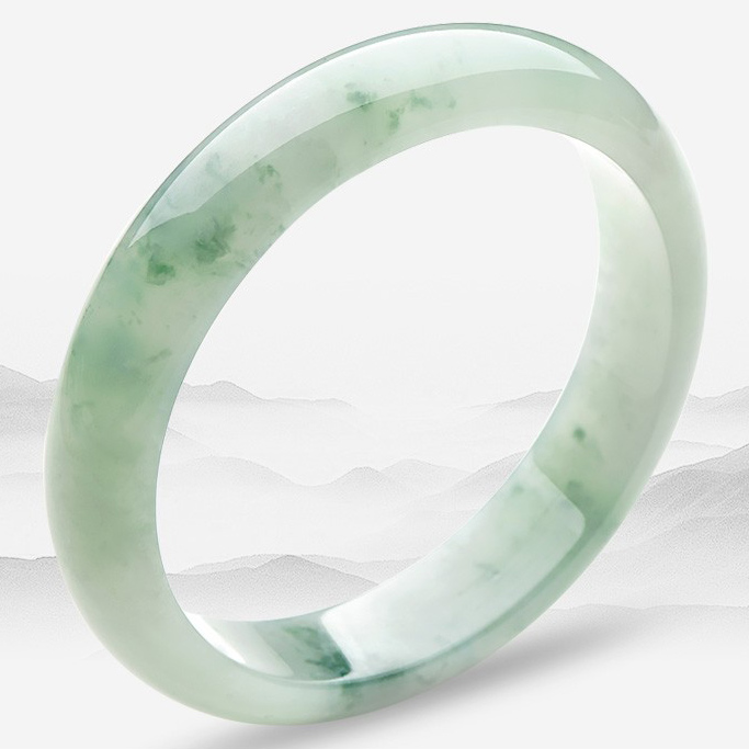 可玉可求 冰种飘花翡翠手镯