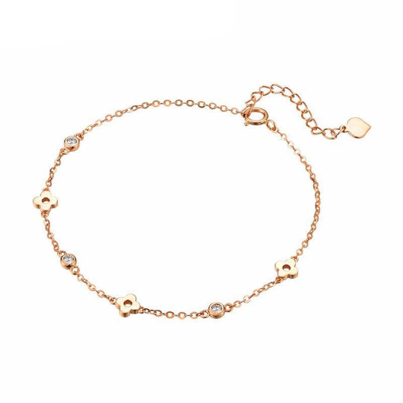 爱的约定玫瑰金四叶草手链