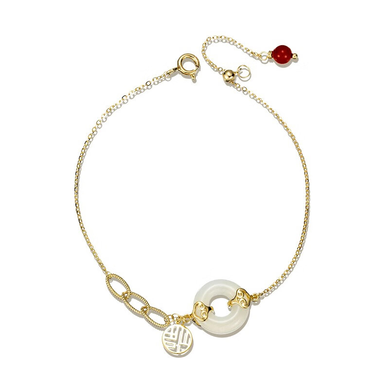 Qlady 平安扣和田玉手链