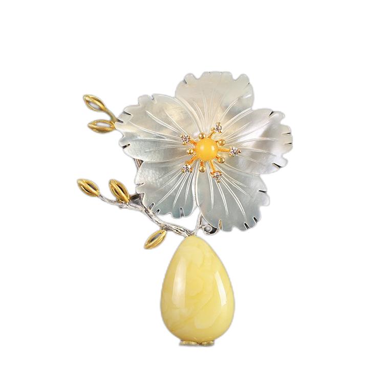 知见文创工坊 蜜蜡胸针