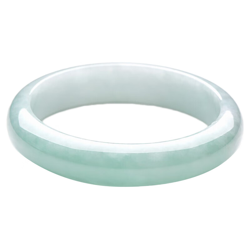 可玉可求 淡绿色细条翡翠手镯