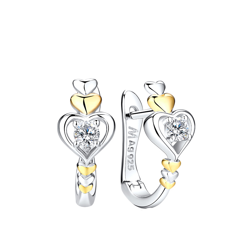 MyMiss 双色爱心耳环