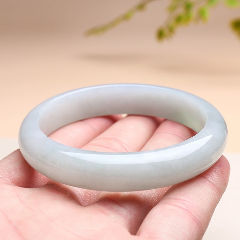 印象眸 宽边圆条 翡翠手镯