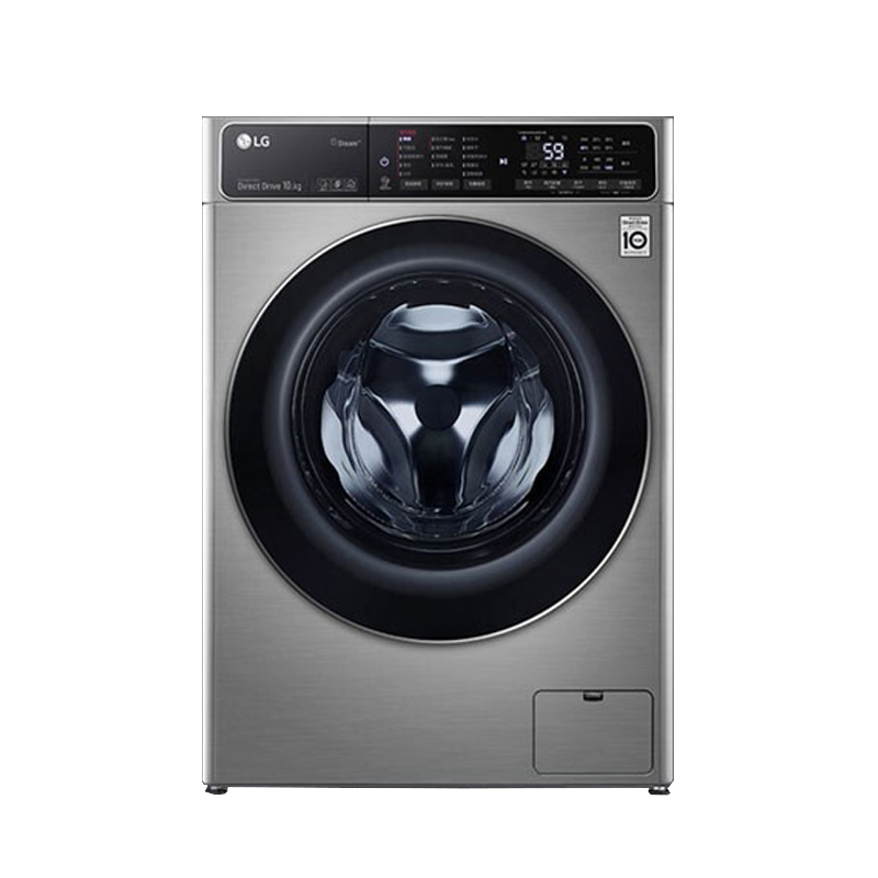 LG 黑色钢钻玻璃材料洗衣机