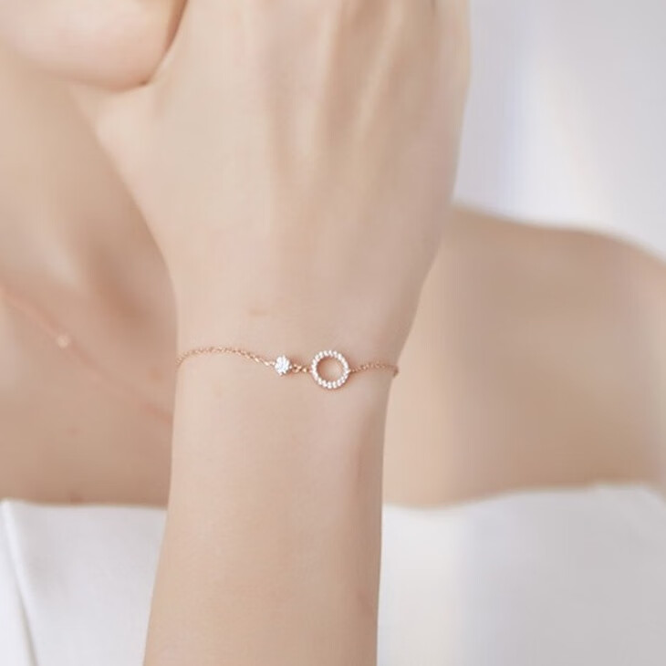 卡蒂罗 纯银玫瑰金色手链