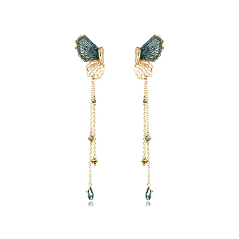 shes镂空蝴蝶流苏耳环