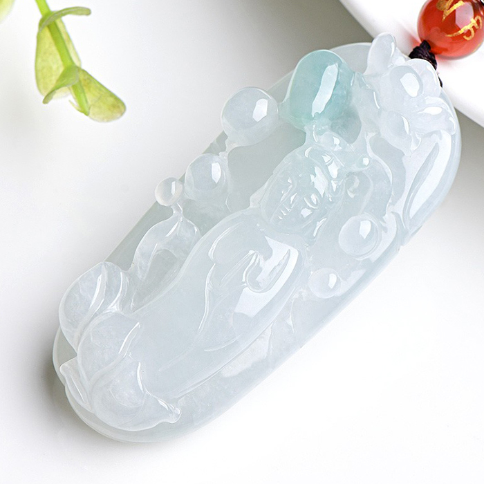 可玉可求翡翠观音吊坠