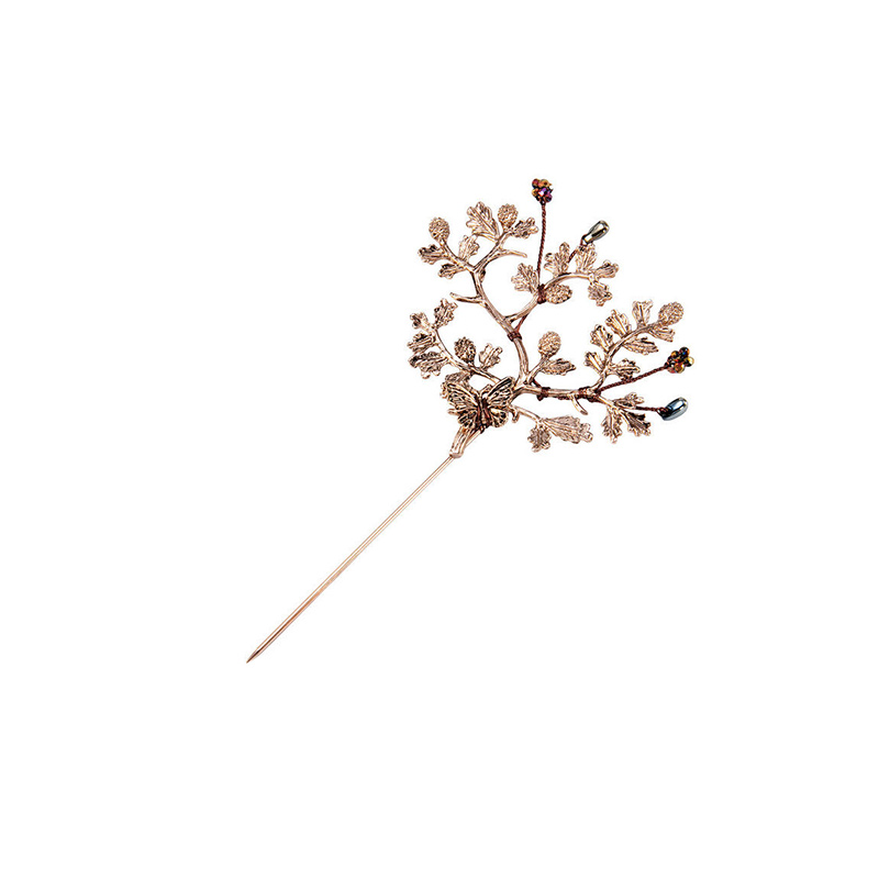 She's时尚衬衫复古月桂胸针