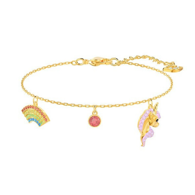 施华洛世奇独角兽彩虹吊牌手链