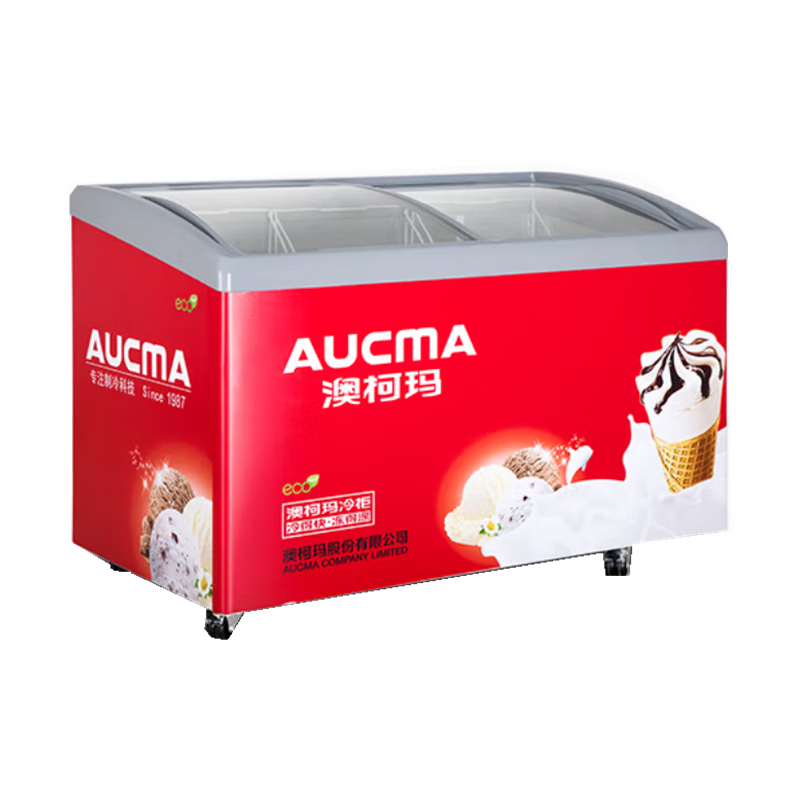 澳柯玛 弧形镀膜钢化玻璃冷柜