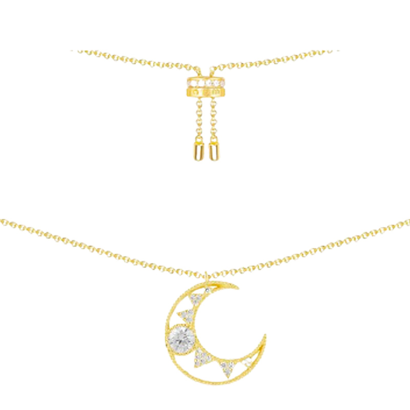 APM 镂空弯月项链