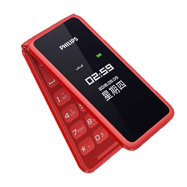 飞利浦 双屏翻盖老人机