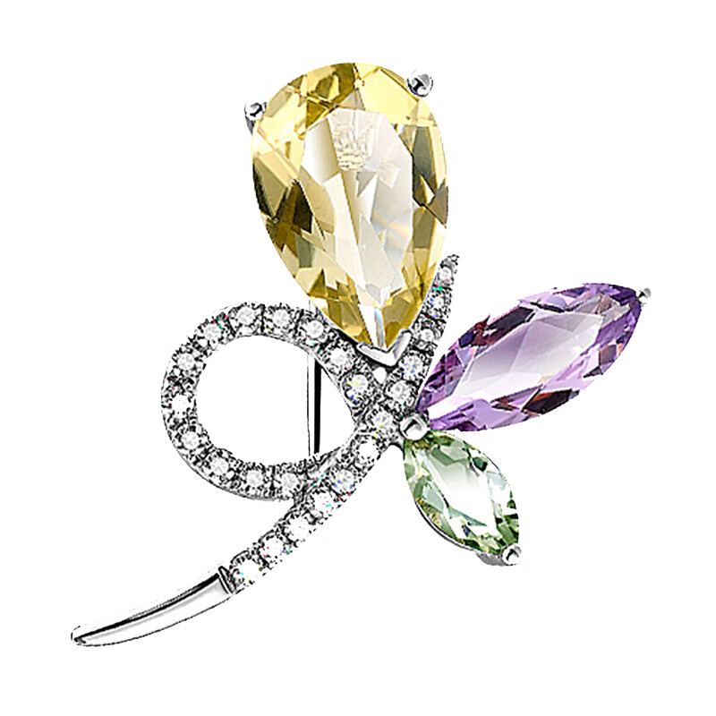 JOLEE 天然彩色水晶 胸花
