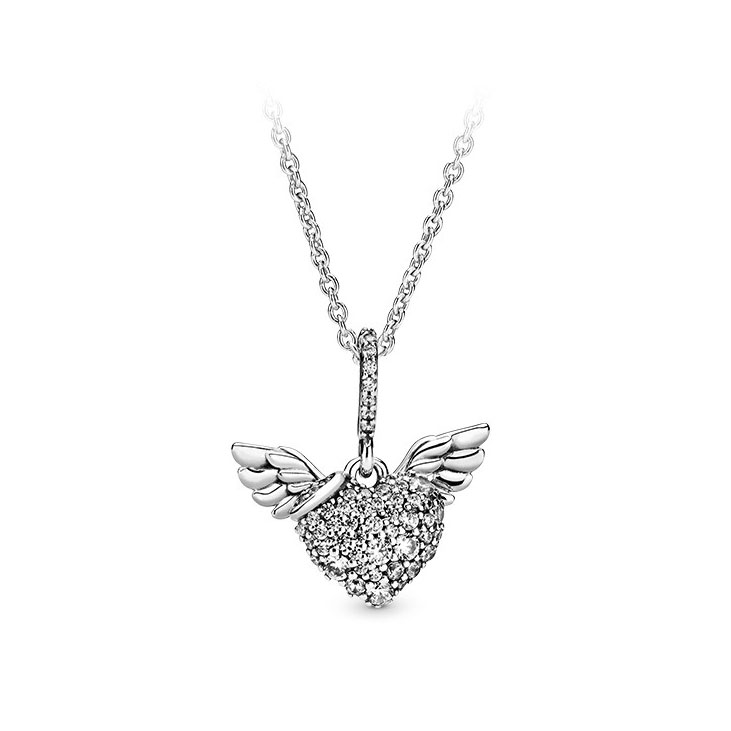 潘多拉 天使之翼爱心项链