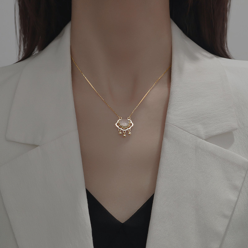 伊黛儿 925银长命锁项链