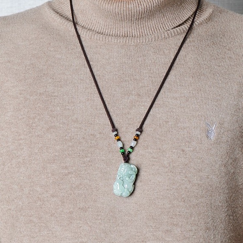 千载一玉 貔貅飘花 翡翠吊坠