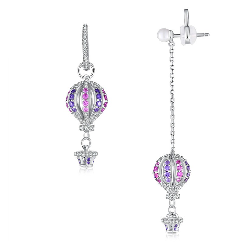 芭比浪漫彩色热气球耳环