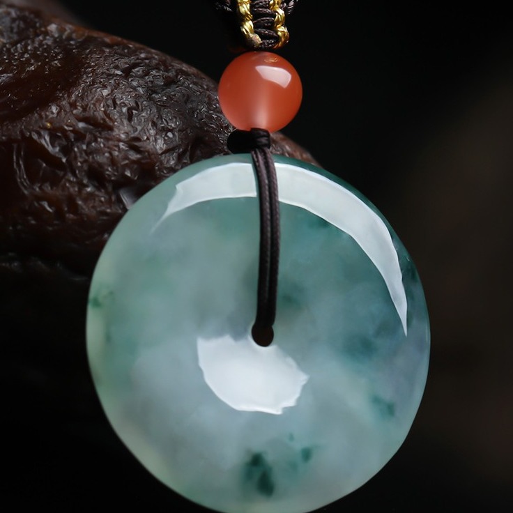 珍唯伊 平安如意圆环翡翠吊坠