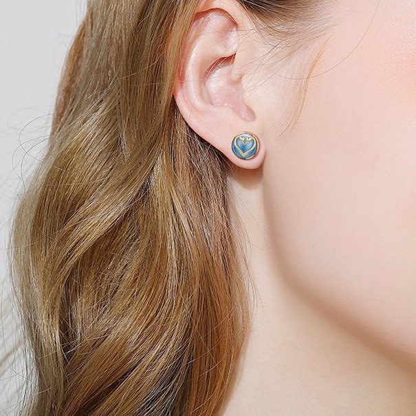 MyMiss 天鹅爱心耳环