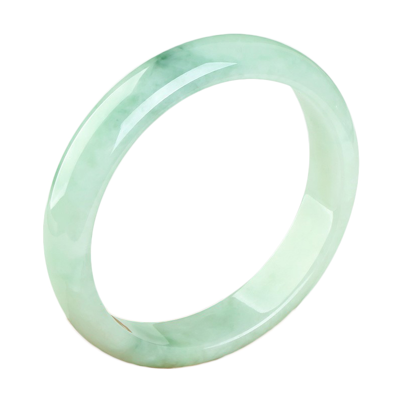 祥祯福 冰种飘花正圈翡翠手镯