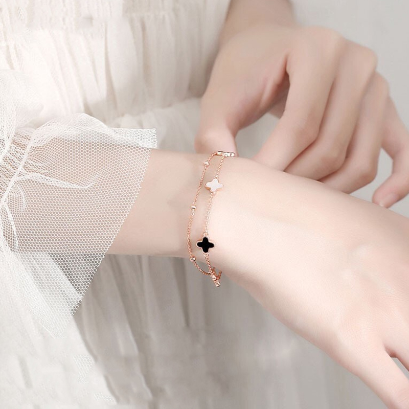 柯芙尼 925银四叶草手链