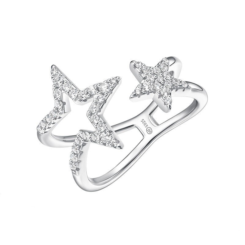 HEFANG双子星戒指