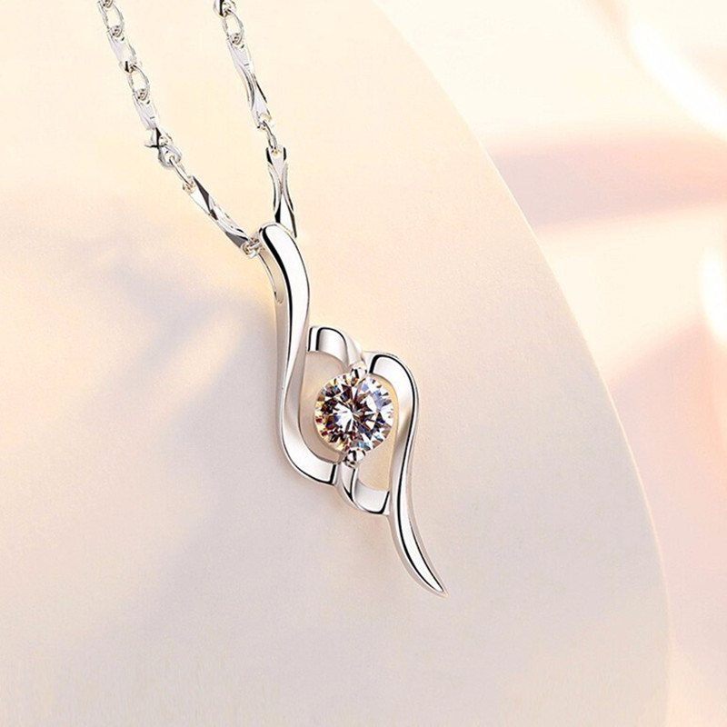 FZOG时尚白锆女士银饰锁骨链