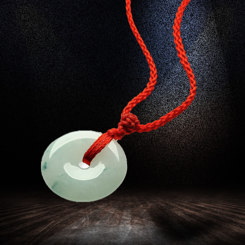 周大生 糯种飘花 翡翠吊坠