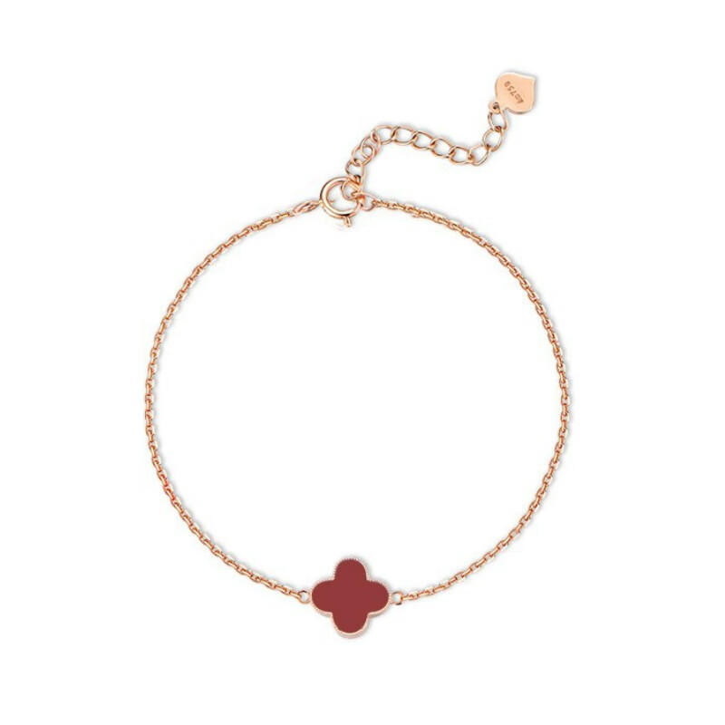 爱的约定玫瑰金四叶草手链