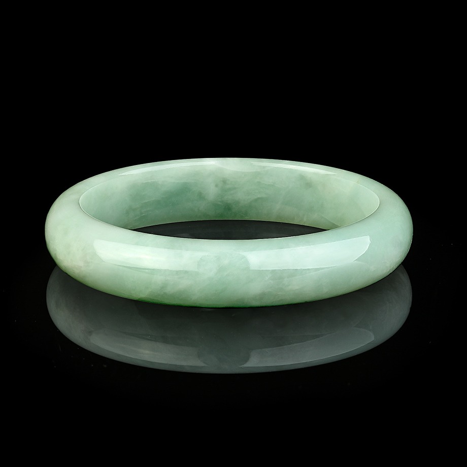 周大生 芙蓉种白底翡翠手镯