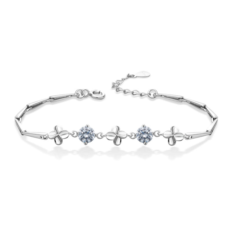 老银坊 四叶草银 手链